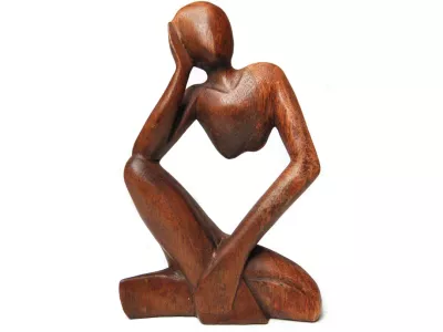 Piękna RZEŹBA Z DREWNA Abstrakcja YOGA 20cm